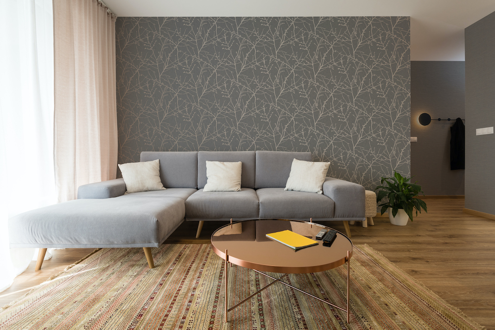 Superfresco Innocence Copper Charcoal Wallpaper